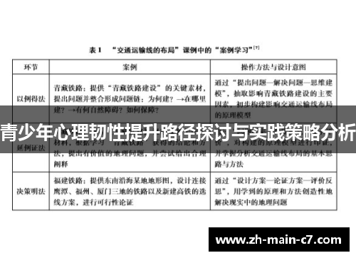 青少年心理韧性提升路径探讨与实践策略分析 青少年心理韧性提升路径探讨与实践策略分析
