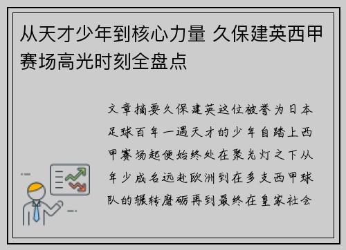 从天才少年到核心力量 久保建英西甲赛场高光时刻全盘点 从天才少年到核心力量 久保建英西甲赛场高光时刻全盘点